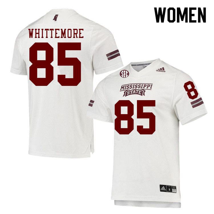 Women #85 Creed Whittemore Mississippi State Bulldogs College Football Jerseys Stitched Sale-White